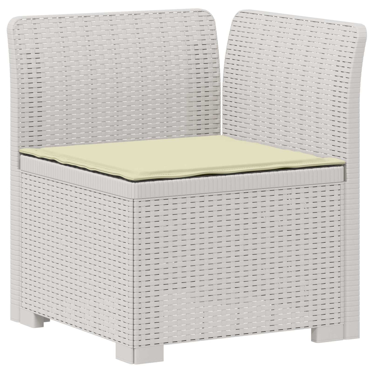 3-Sitzer Garten Sofa mit Kissen Rattan-Look 3-Sitzer PP Weiß