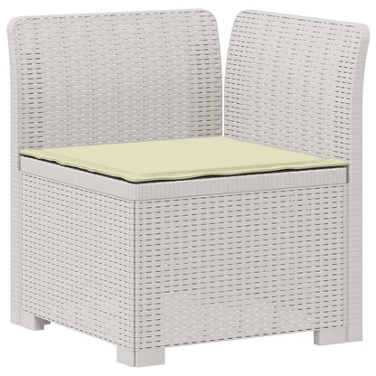 3-Sitzer Garten Sofa mit Kissen Rattan-Look 3-Sitzer PP Weiß