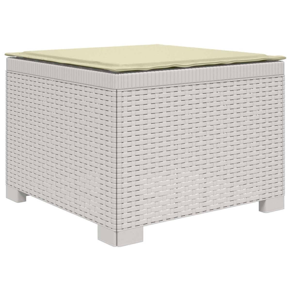 3-Sitzer Garten Sofa mit Kissen Rattan-Look 3-Sitzer PP Weiß