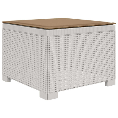 3-Sitzer Garten Sofa mit Kissen Rattan-Look 3-Sitzer PP Weiß