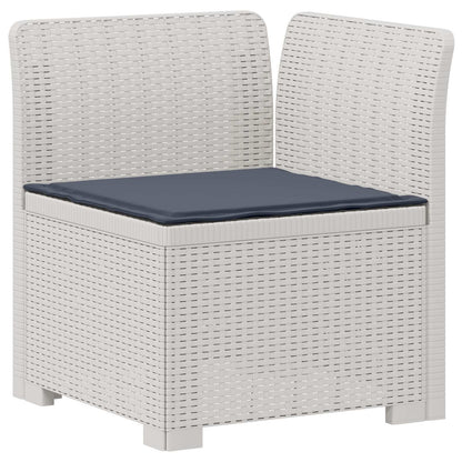 3-Sitzer Garten Sofa mit Kissen Rattan-Look 3-Sitzer PP Weiß