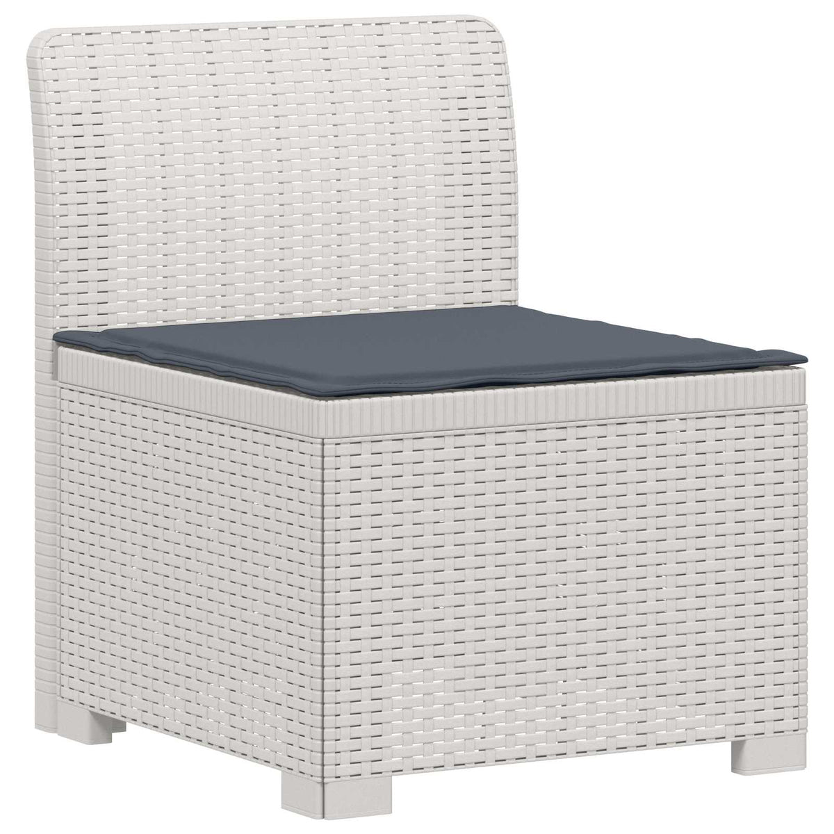3-Sitzer Garten Sofa mit Kissen Rattan-Look 3-Sitzer PP Weiß