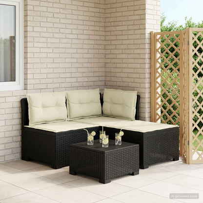 3-Sitzer Garten Sofa mit Kissen Rattan-Look 3-Sitzer PP