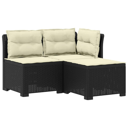 3-Sitzer Garten Sofa mit Kissen Rattan-Look 3-Sitzer PP