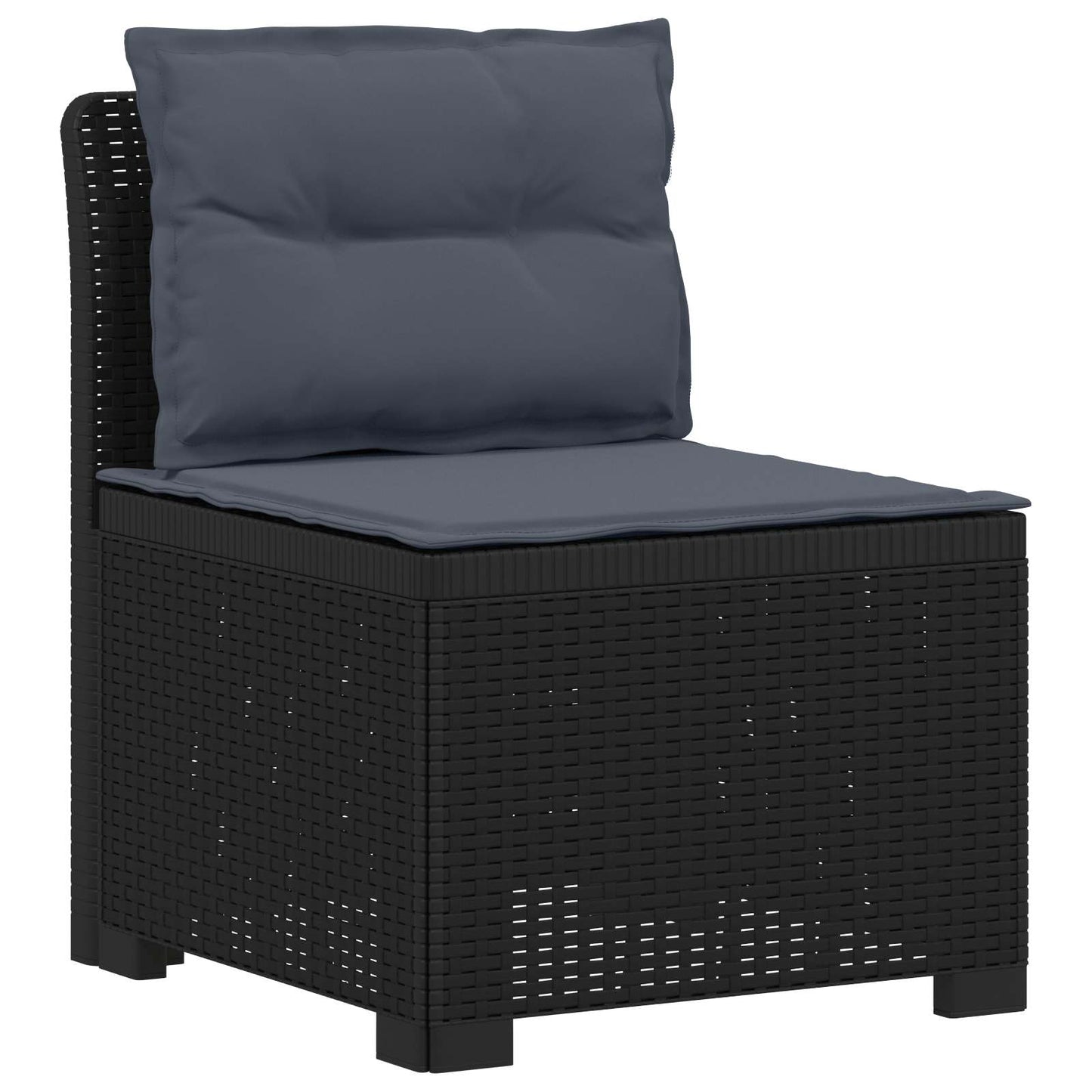 3-Sitzer Garten Sofa mit Kissen Rattan-Look PP Anthrazit