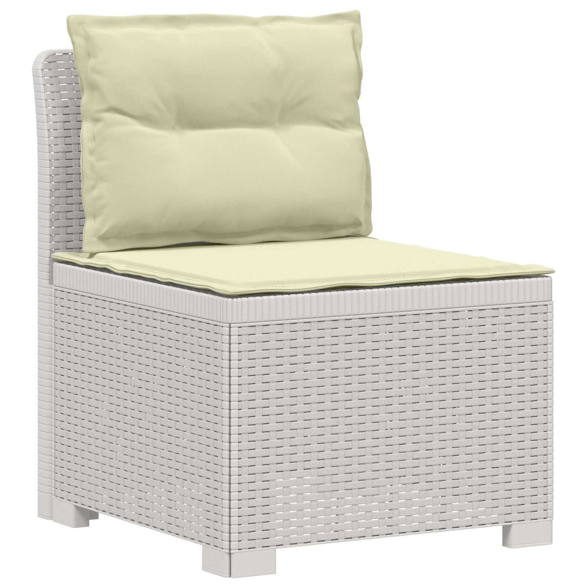 3-Sitzer Garten Sofa mit Kissen Rattan-Look 3-Sitzer PP Weiß