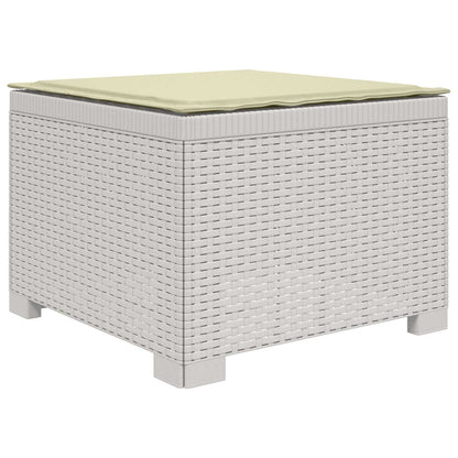 3-Sitzer Garten Sofa mit Kissen Rattan-Look 3-Sitzer PP Weiß
