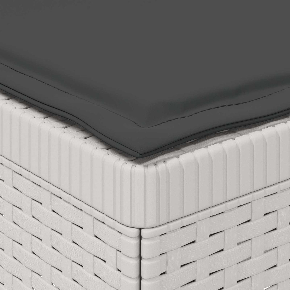 3-Sitzer Garten Sofa mit Kissen Rattan-Look 3-Sitzer PP Weiß