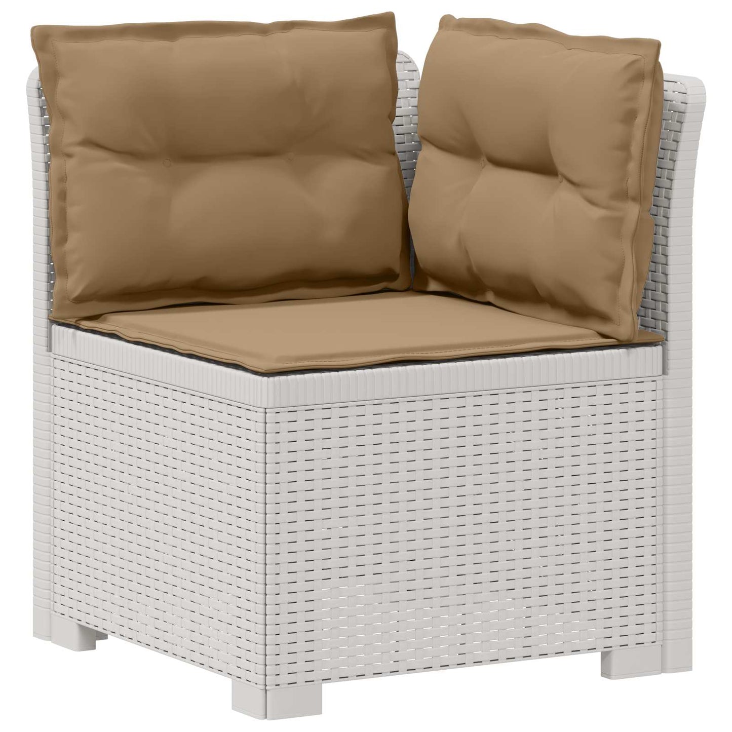 3-Sitzer Garten Sofa mit Kissen Rattan-Look PP Weiß
