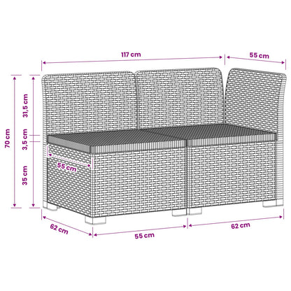 2-Sitzer Garten-Sofa Rattan-Look 2-Sitzer PP Anthrazit