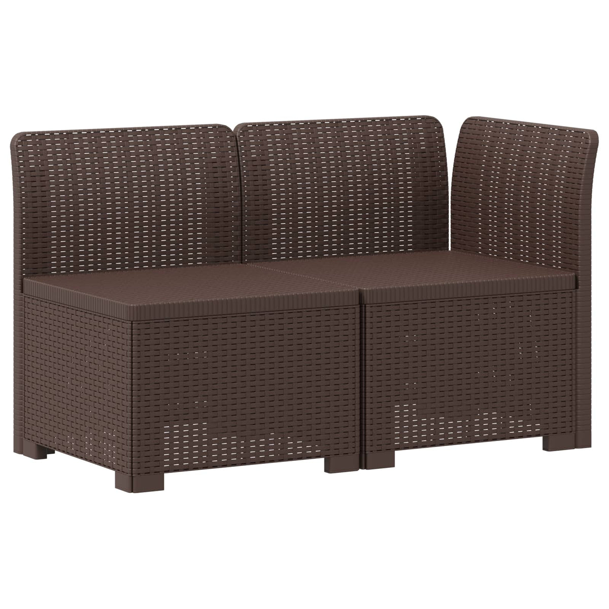 2-Sitzer Garten-Sofa Rattan-Look 2-Sitzer PP Braun