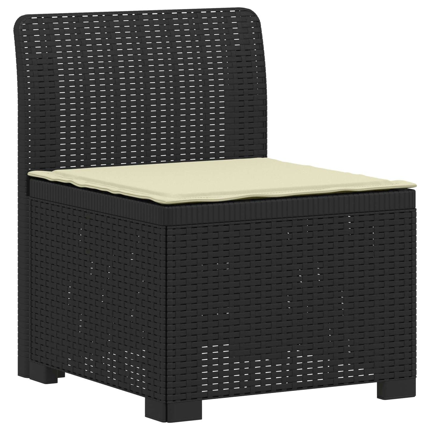 2-Sitzer Garten-Sofa mit Kissen Rattan-Look PP Anthrazit