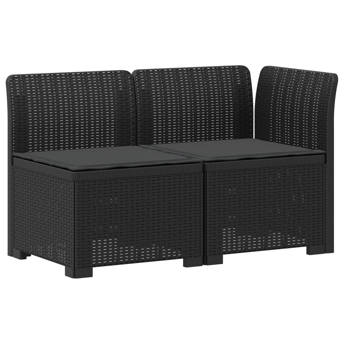 2-Sitzer Garten-Sofa mit Kissen Rattan-Look 2-Sitzer PP