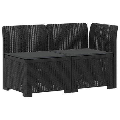 2-Sitzer Garten-Sofa mit Kissen Rattan-Look 2-Sitzer PP