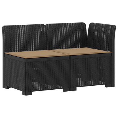2-Sitzer Garten-Sofa mit Kissen Rattan-Look 2-Sitzer PP