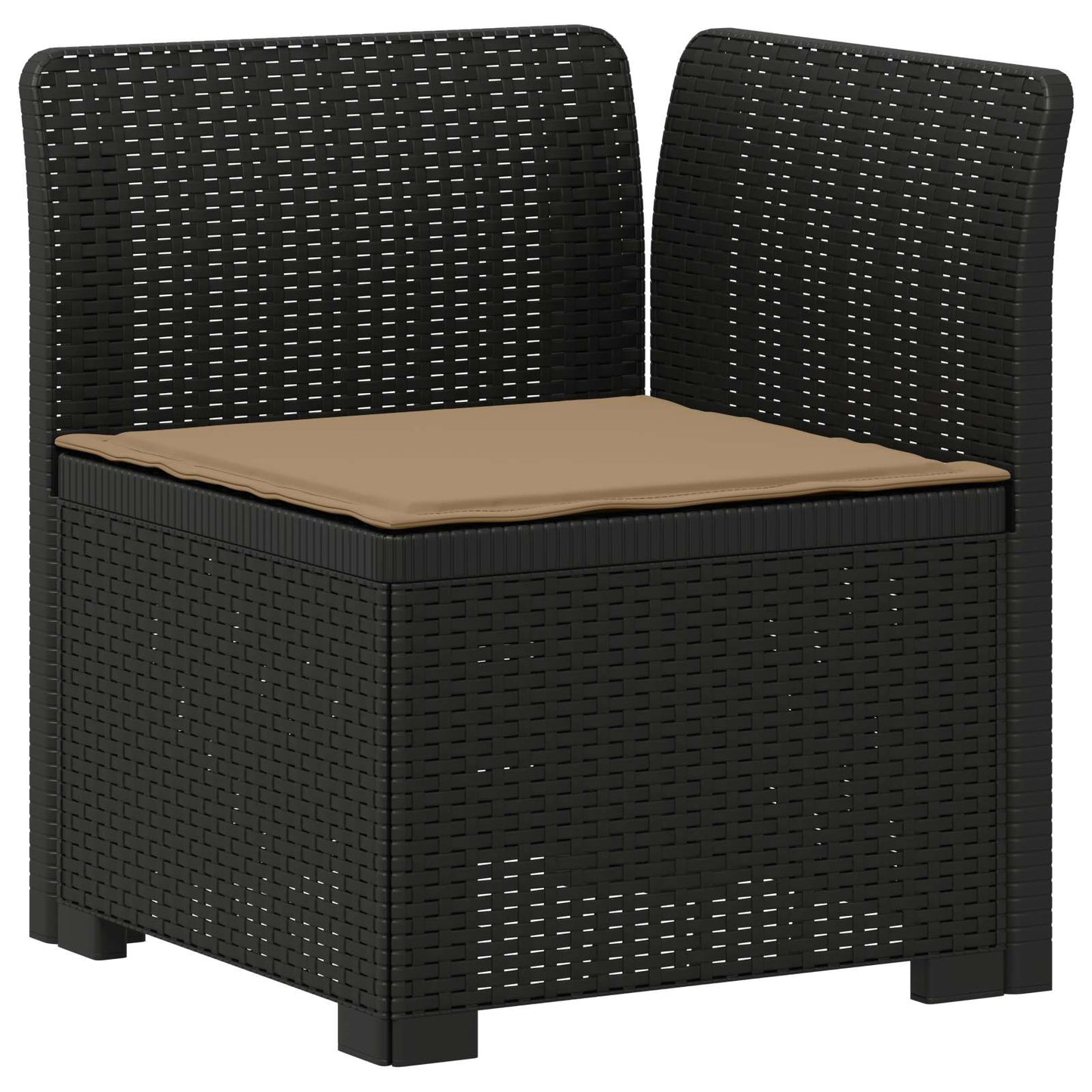 2-Sitzer Garten-Sofa mit Kissen Rattan-Look PP Anthrazit