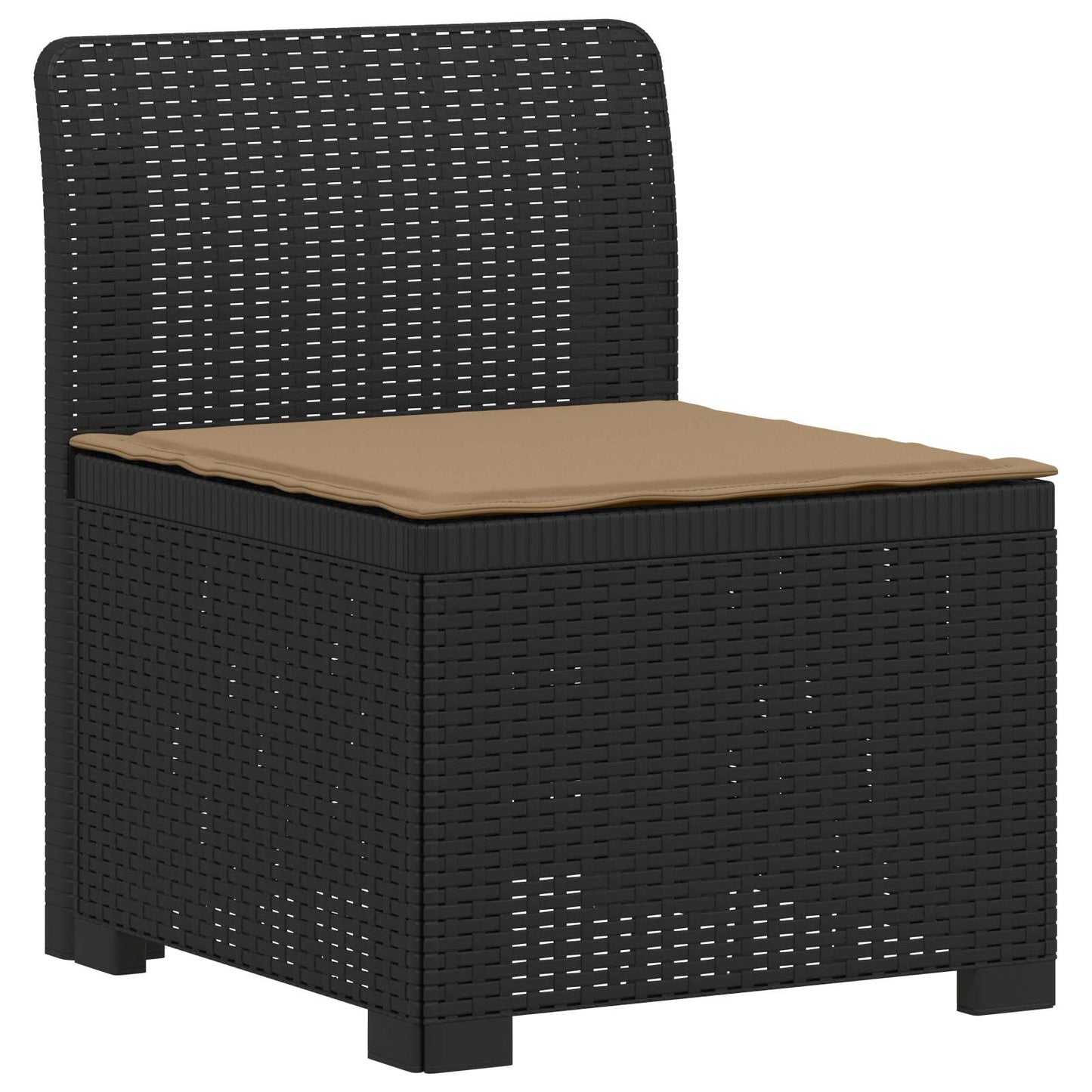 2-Sitzer Garten-Sofa mit Kissen Rattan-Look PP Anthrazit