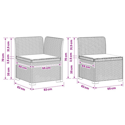 2-Sitzer Garten-Sofa mit Kissen Rattan-Look 2-Sitzer PP
