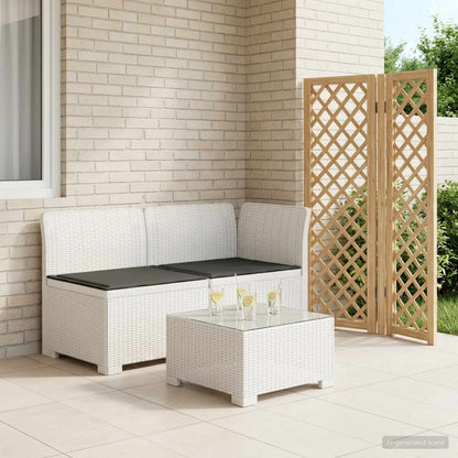 2-Sitzer Garten-Sofa mit Kissen Rattan-Look 2-Sitzer PP Weiß
