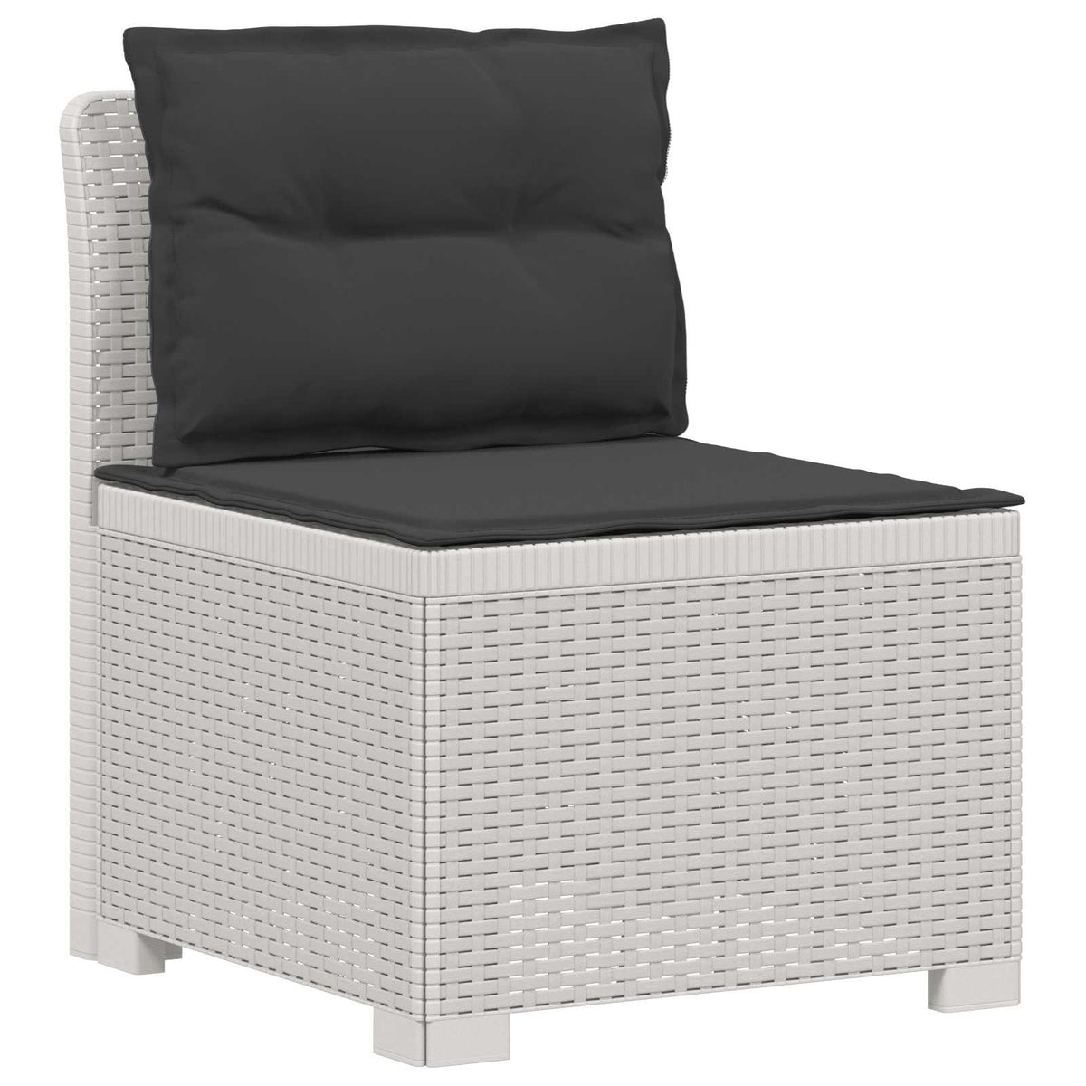 2-Sitzer Garten-Sofa mit Kissen Rattan-Look 2-Sitzer PP Weiß