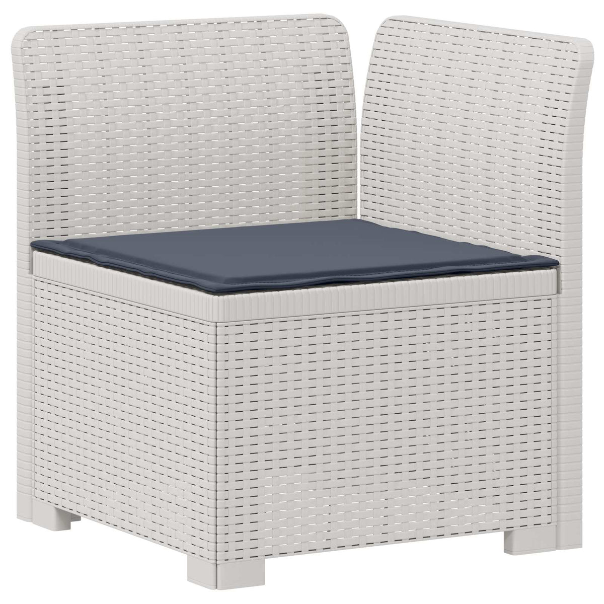 2-Sitzer Garten-Sofa mit Kissen Rattan-Look 2-Sitzer PP Weiß