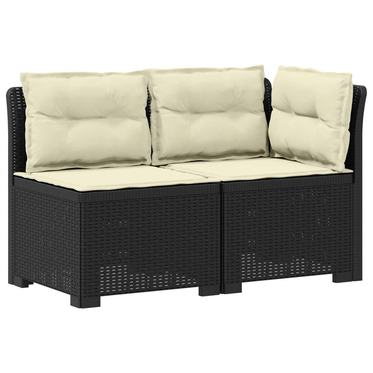 2-Sitzer Garten-Sofa mit Kissen Rattan-Look 2-Sitzer PP