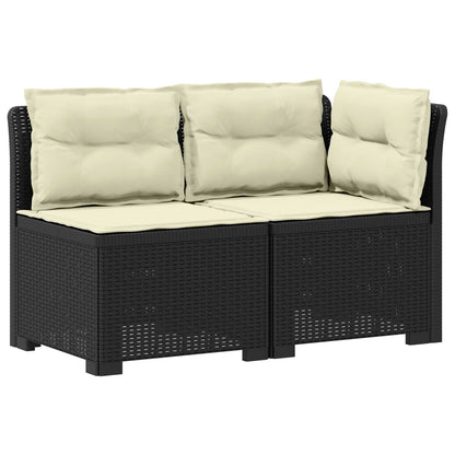 2-Sitzer Garten-Sofa mit Kissen Rattan-Look 2-Sitzer PP