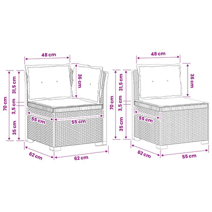 2-Sitzer Garten-Sofa mit Kissen Rattan-Look 2-Sitzer PP