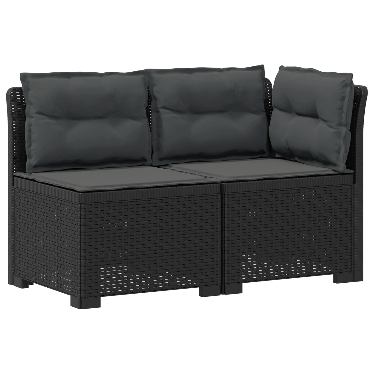 2-Sitzer Garten-Sofa mit Kissen Rattan-Look 2-Sitzer PP