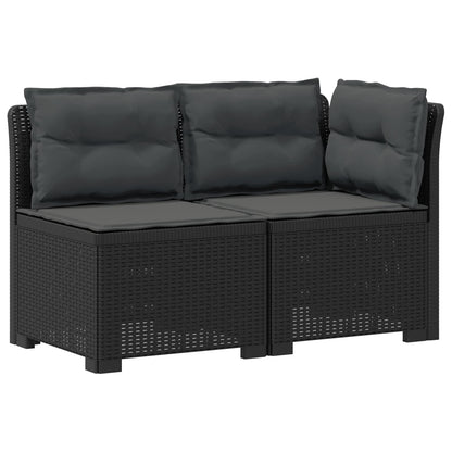 2-Sitzer Garten-Sofa mit Kissen Rattan-Look 2-Sitzer PP