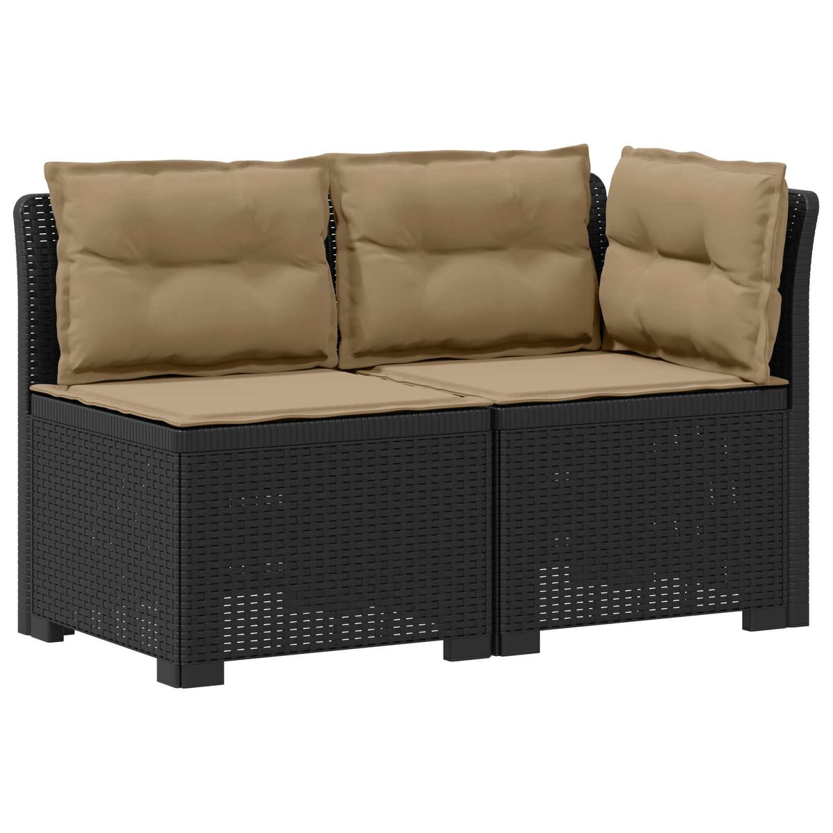 2-Sitzer Garten-Sofa mit Kissen Rattan-Look 2-Sitzer PP