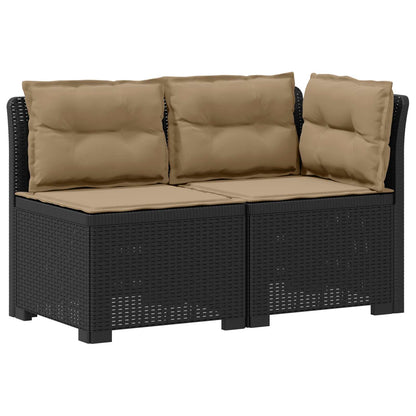 2-Sitzer Garten-Sofa mit Kissen Rattan-Look 2-Sitzer PP