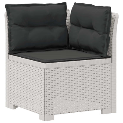 2-Sitzer Garten-Sofa mit Kissen Rattan-Look 2-Sitzer PP Weiß