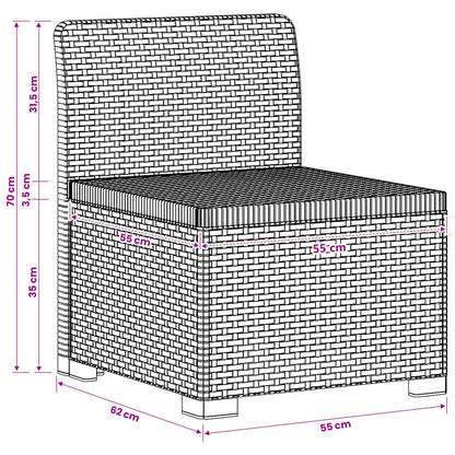 3-Sitzer Garten Sofa Rattan Look 3-Sitzer PP Anthrazit