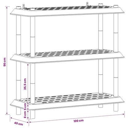 Regaleinheit 3 Ebenen 100 x 40 x 96 cm PP Braun