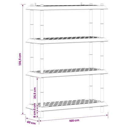 Regaleinheit 4 Ebenen 100 x 40 x 136,5 cm PP Braun