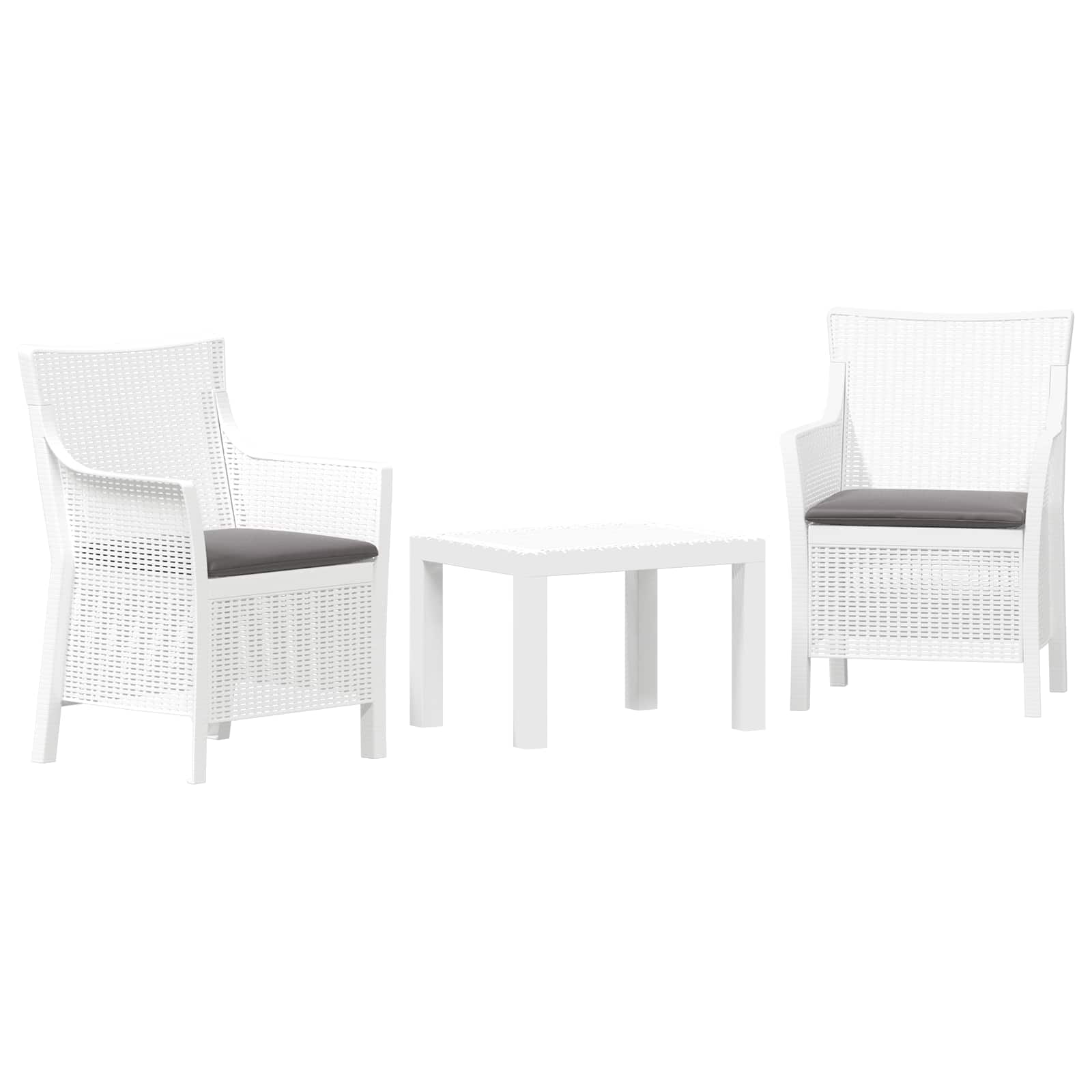 Lounge-Set 3 stk. Weiß PP