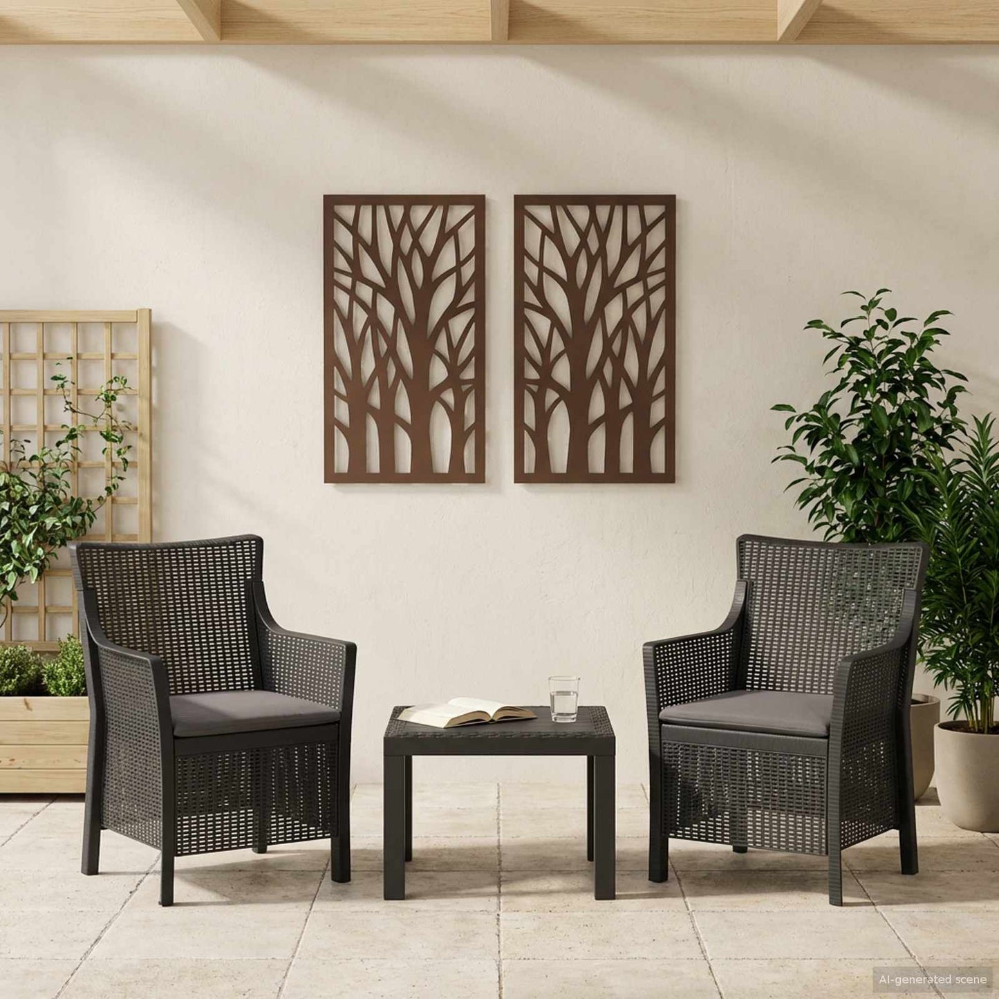 Lounge-Set 3 stk. Anthrazit PP
