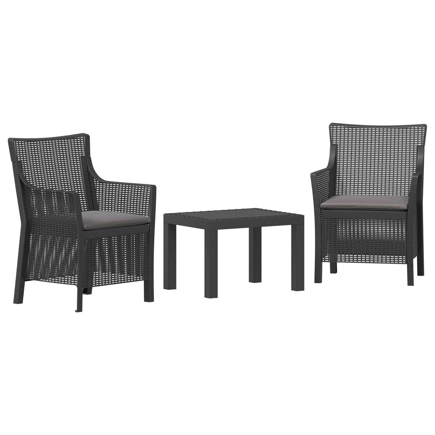 Lounge-Set 3 stk. Anthrazit PP