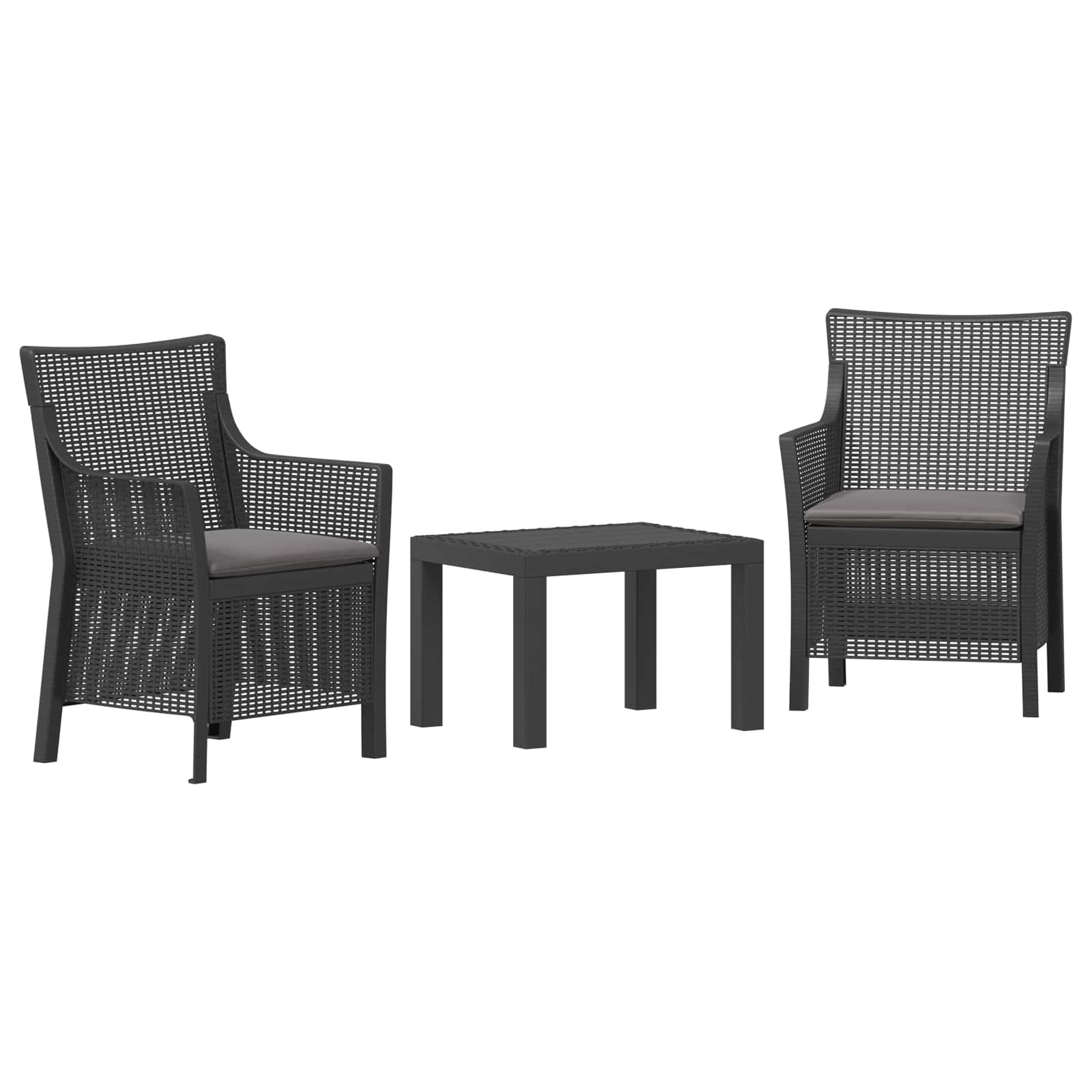 Lounge-Set 3 stk. Anthrazit PP