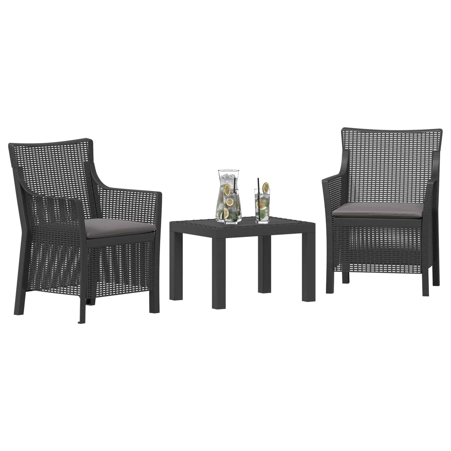 Lounge-Set 3 stk. Anthrazit PP