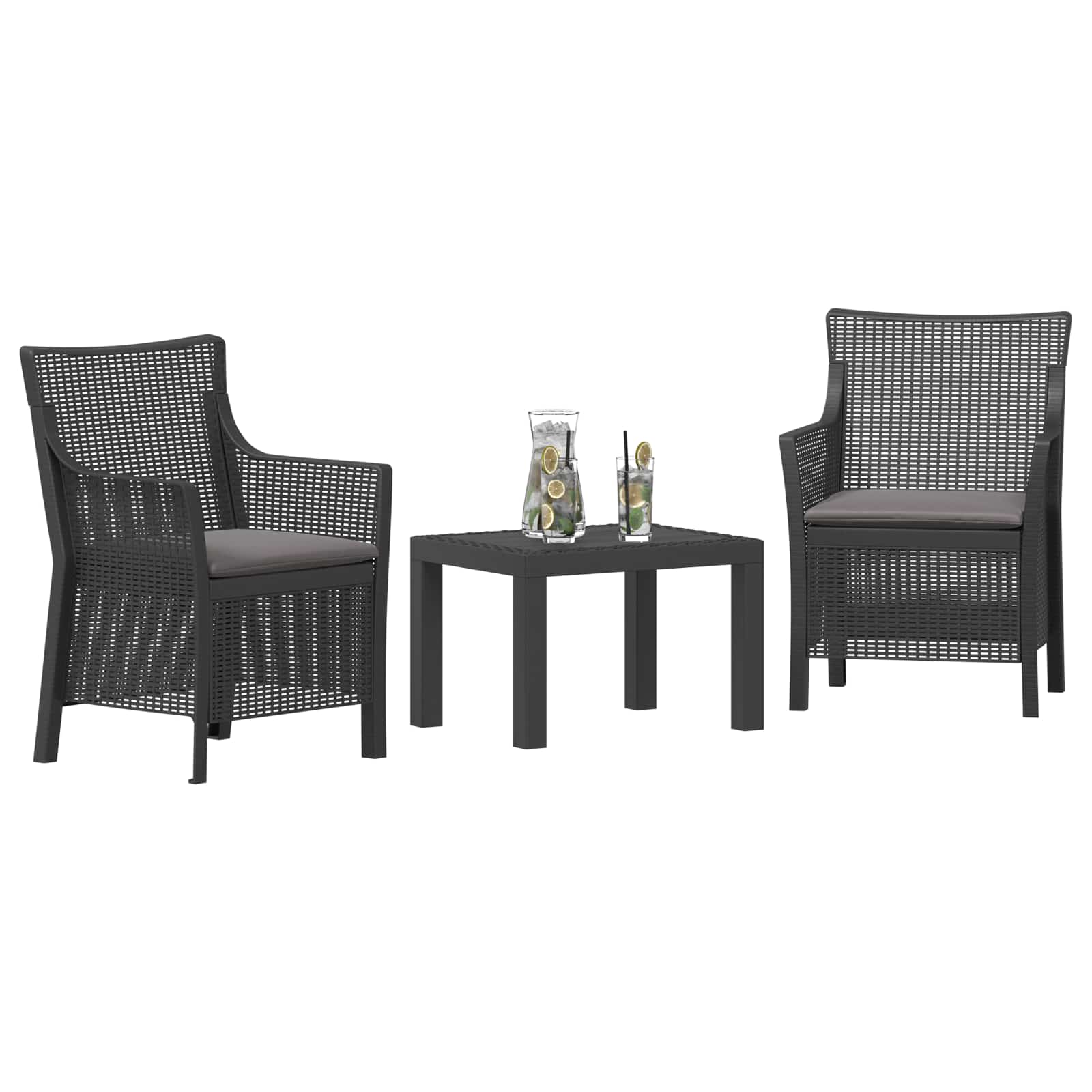 Lounge-Set 3 stk. Anthrazit PP