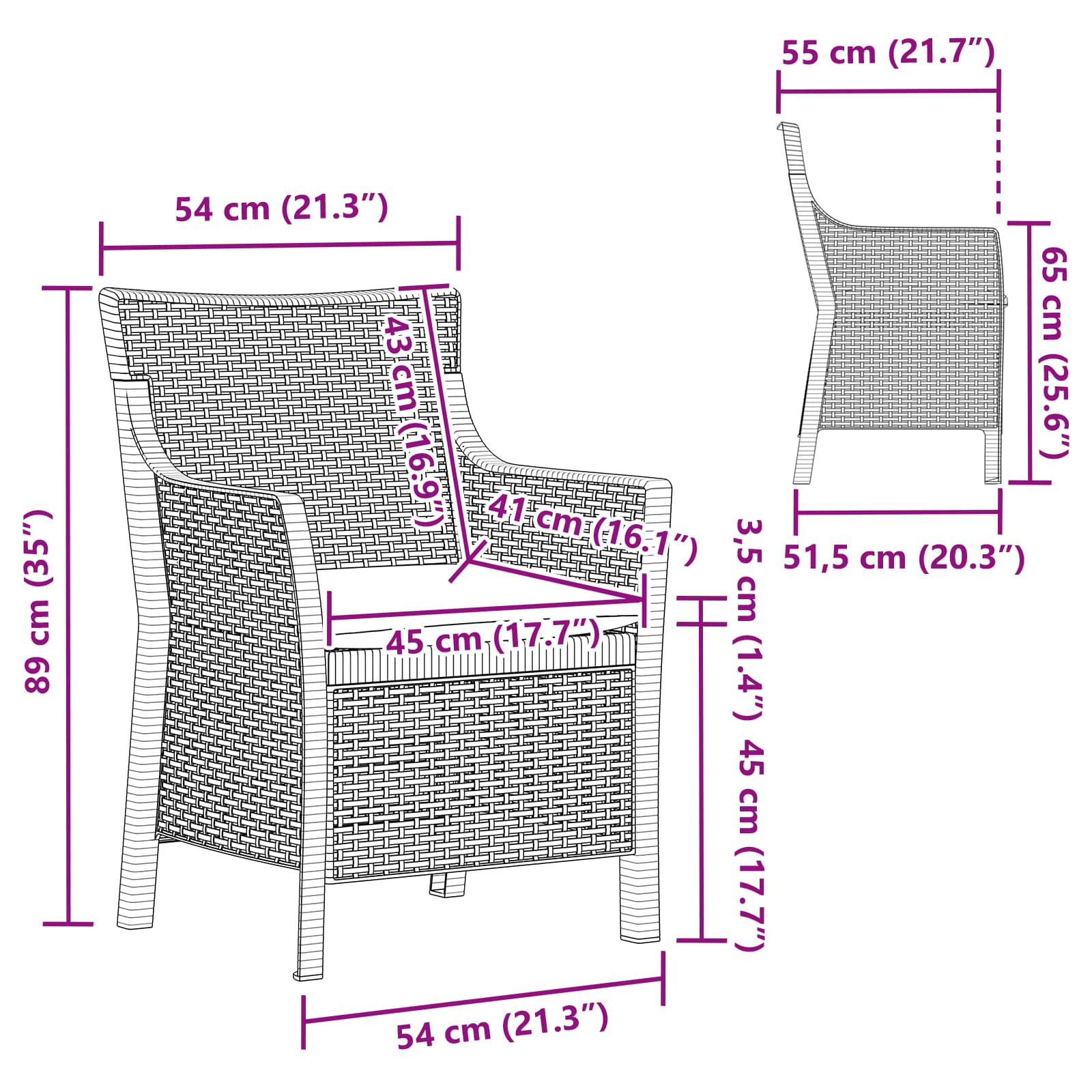 Sessel Anthrazit PP
