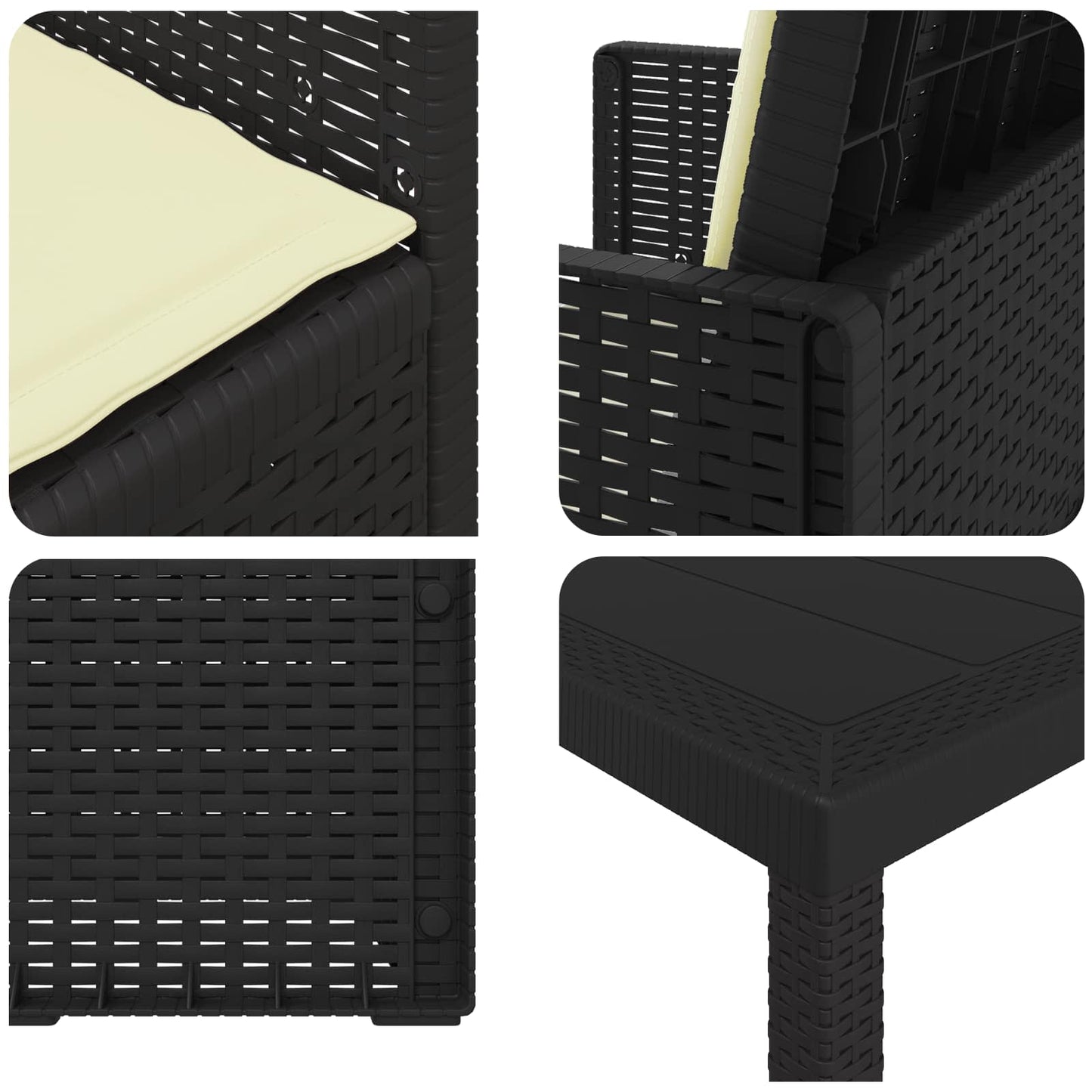 Garten Essgruppe 3 stk. Anthrazit und Creme PP