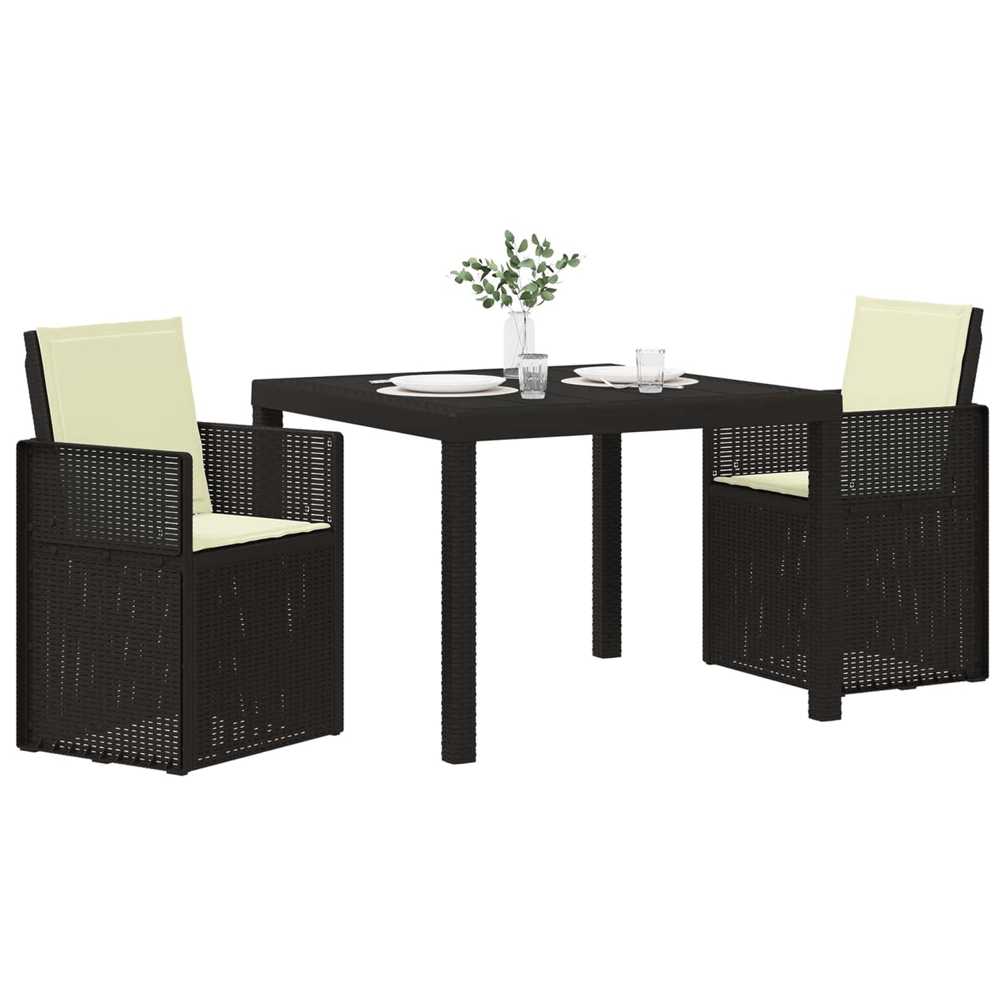 Garten Essgruppe 3 stk. Anthrazit und Creme PP