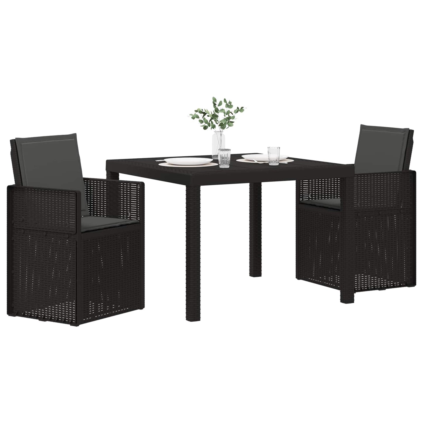 Garten Essgruppe 3 stk. Anthrazit PP