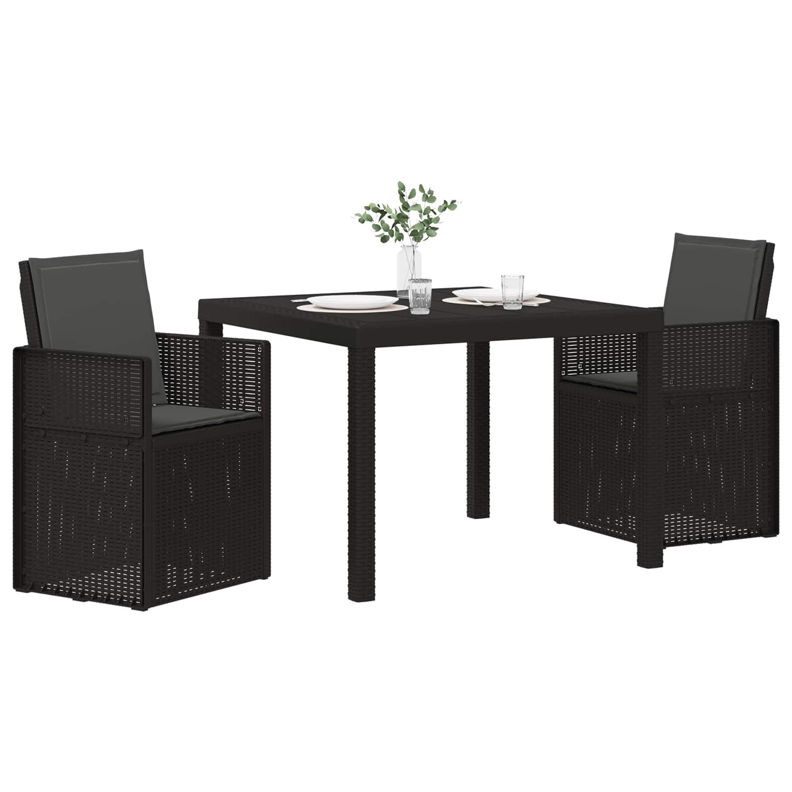 Garten Essgruppe 3 stk. Anthrazit PP