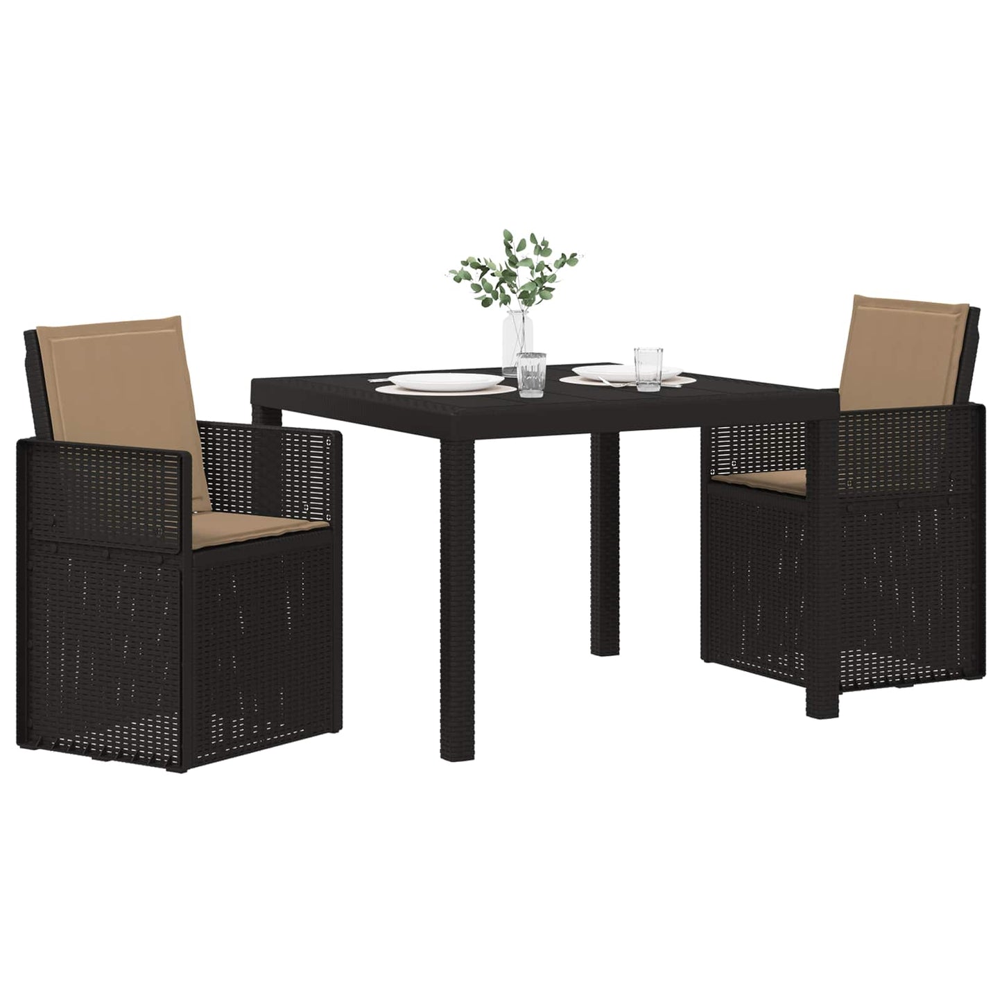 Garten Essgruppe 3 stk. Anthrazit und Taupe PP
