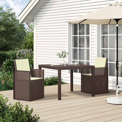 Garten Essgruppe 3 stk. Braun und Creme PP