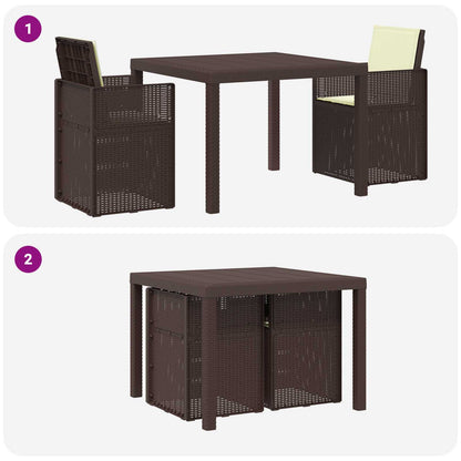 Garten Essgruppe 3 stk. Braun und Creme PP
